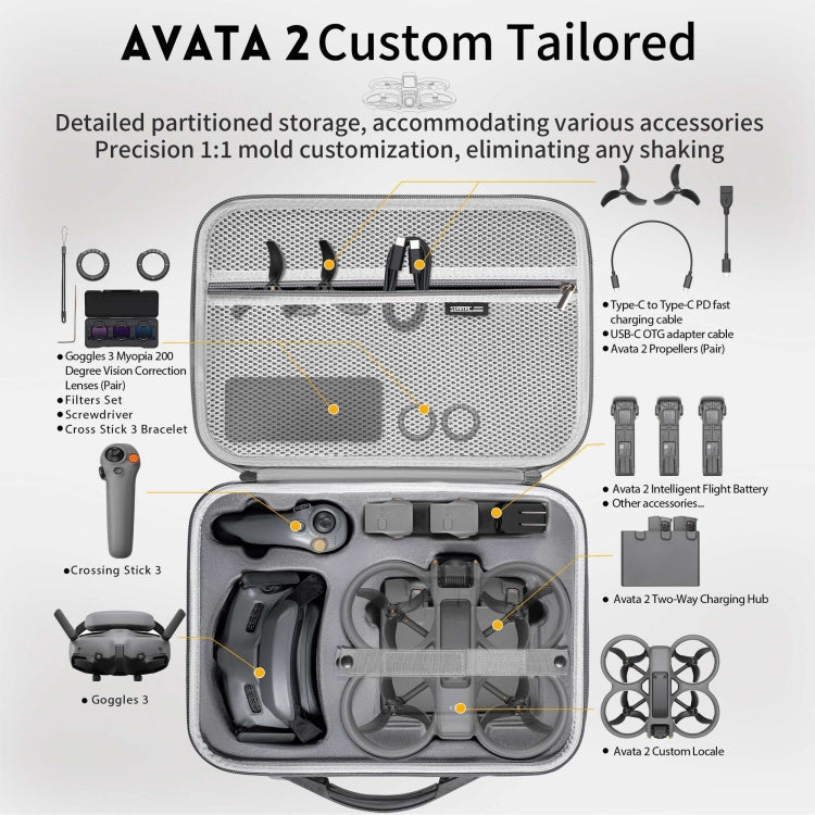 Bolso STARTRC Dron Mensajero Bolsa de almacenamiento para DJI Avata 2 (gris claro) — imagen 3