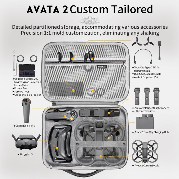 Bolso STARTRC WP2 Dron Mensajero Bolsa de almacenamiento para DJI Avata 2 (gris claro) — imagen 3