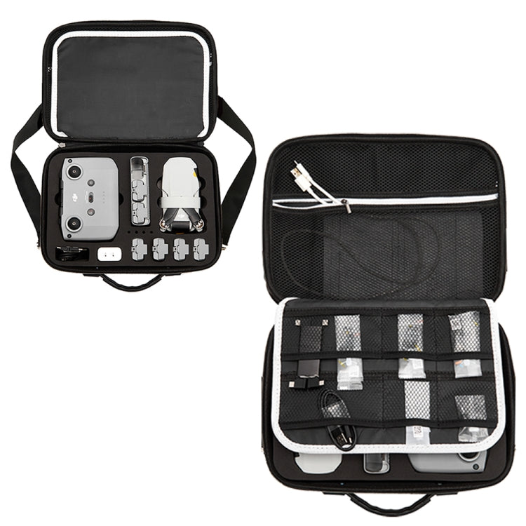 Estuche multifunción de bolsa de almacenamiento de hombro de PU con deflector para DJI Mavic Mini / Mini 2 (revestimiento ne…