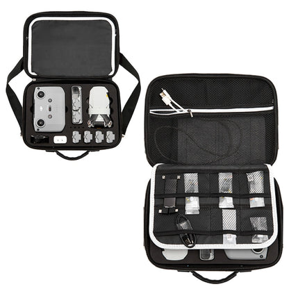 Estuche multifunción de bolsa de almacenamiento de hombro de PU con deflector para DJI Mavic Mini / Mini 2 (revestimiento ne…
