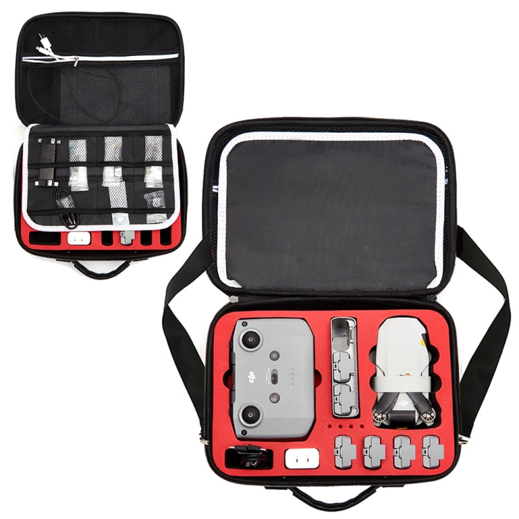 Estuche multifunción con bolsa de almacenamiento de hombro PU con deflector para DJI Mavic Mini / Mini 2 (revestimiento rojo…