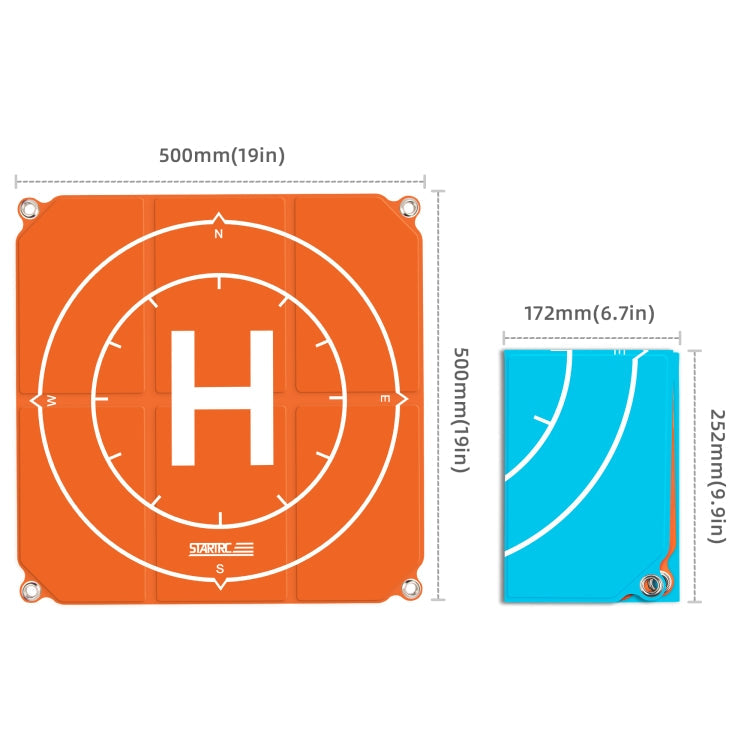 StarTRC 1109143 50cm Portátil Dron Universal Plegable Cuadrado Plaza delantal Pad para DJI Mini 2 (naranja + azul) — imagen 2