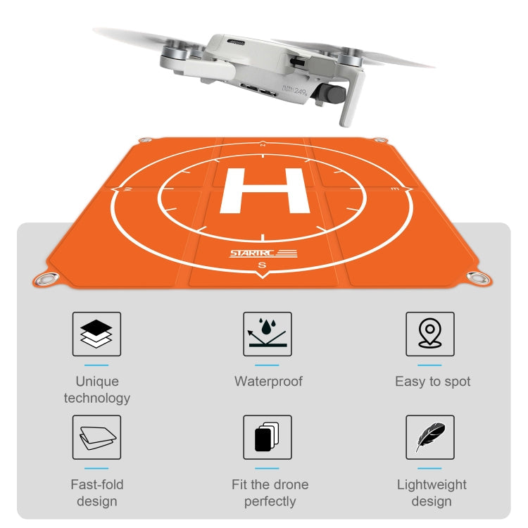 StarTRC 1109143 50cm Portátil Dron Universal Plegable Cuadrado Plaza delantal Pad para DJI Mini 2 (naranja + azul) — imagen 4