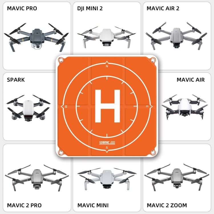StarTRC 1109143 50cm Portátil Dron Universal Plegable Cuadrado Plaza delantal Pad para DJI Mini 2 (naranja + azul) — imagen 8