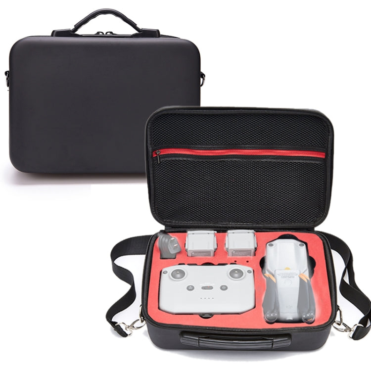 Cubierta de la Caja de la caja de la cubierta de la PU de la PU de un solo hombro portátil para DJI Air 2S (negro + forro ro…