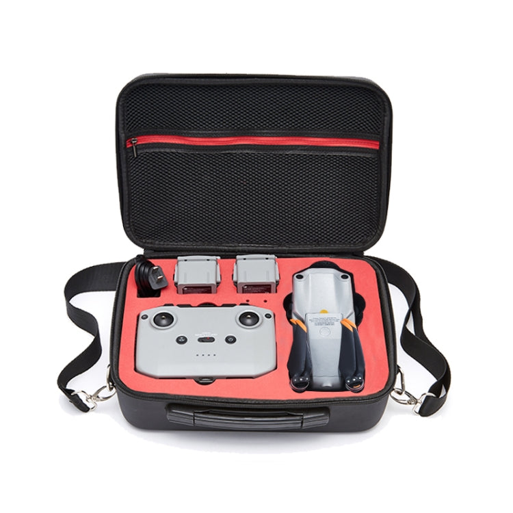 Cubierta de la Caja de la caja de la cubierta de la PU de la PU de un solo hombro portátil para DJI Air 2S (negro + forro ro…
