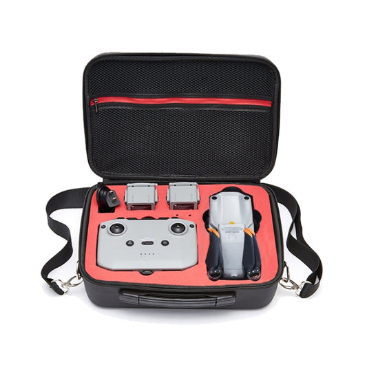Cubierta de la Caja de la caja de la cubierta de la PU de la PU de un solo hombro portátil para DJI Air 2S (negro + forro ro…