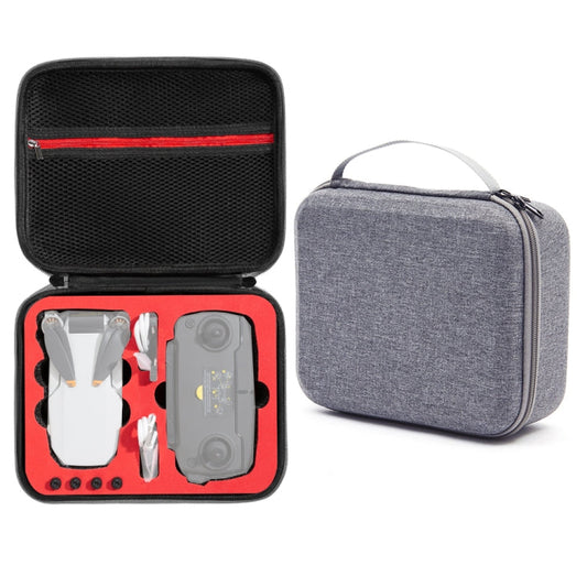 Bolsa de almacenamiento de estuche a prueba de golpes, tamaño: 24 x 19 x 9cm para DJI Mini SE (gris + forro rojo)