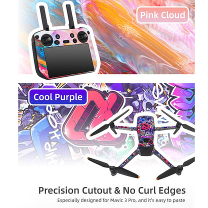 Juego de pegatinas RC Pro Sunnylife Dron Body Control remoto decorativas para DJI Mavic 3 Pro (colorido azul marino) — image…