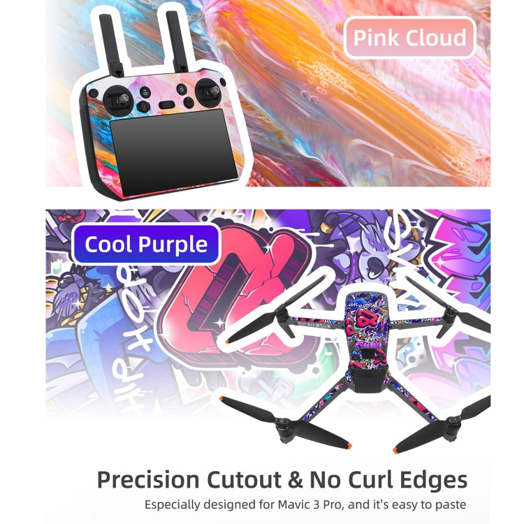 Juego de pegatinas RC Pro Sunnylife Dron Body Control remoto decorativas para DJI Mavic 3 Pro (Lava Black) — imagen 5