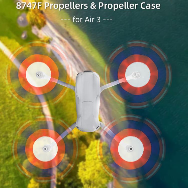 Hélices de liberación Sunnylife 8747F rápida de bajo ruido, estilo: 1 par de punta naranja para DJI Air 3 — imagen 2