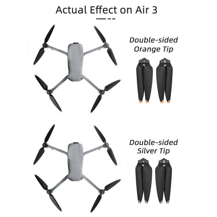 Hélices de liberación Sunnylife 8747F rápida de bajo ruido, estilo: 1 par de punta plateada para DJI Air 3 — imagen 6