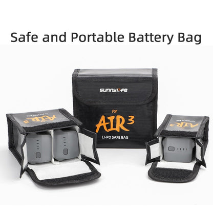 Bolsa de seguridad Sunnylife, a prueba de explosiones, bolsa de seguridad li-po protectora para baterías de 3 uds para DJI A…