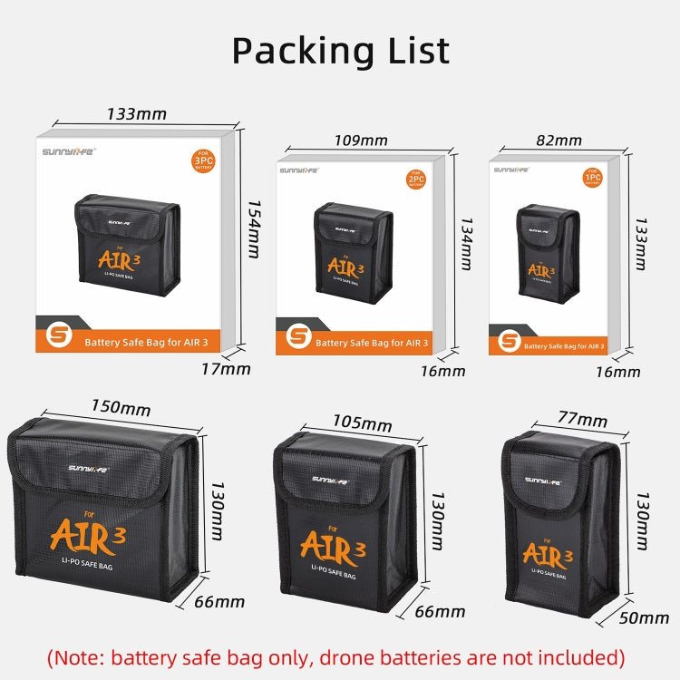 Bolsa de seguridad Sunnylife, a prueba de explosiones, bolsa de seguridad li-po protectora para baterías de 3 uds para DJI A…