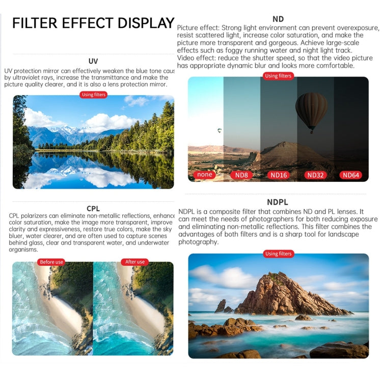 Lente JSR KB Serie Dron Filtro, Filtro:CPL para DJI Air 3 — imagen 9
