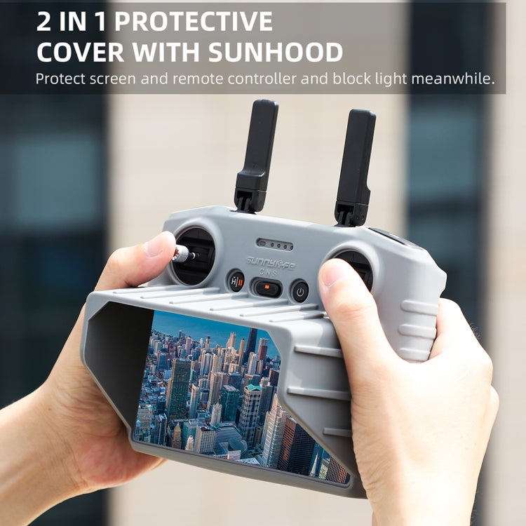 Funda de silicona RC 2 Sunnylife Control remoto antiarañazos a prueba de golpes con capucha para DJI Air 3 (gris) — imagen 3