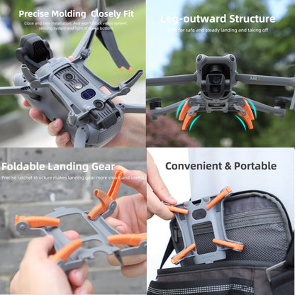 Sunnylife LG664 Tren de aterrizaje de araña plegable para DJI Air 3 (naranja) — imagen 5