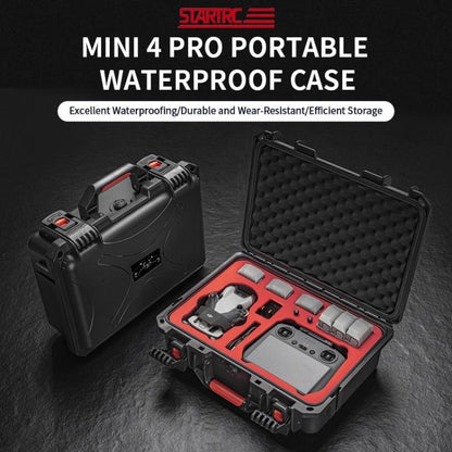 Kit STARTRC Dron Caja de almacenamiento de estuche ABS impermeable para DJI Mini 4 Pro (Negro Naranja) — imagen 7