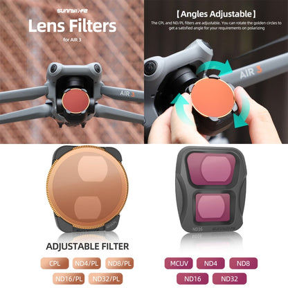 Filtro de lente de cámara Para Sunnylife, filtro: ND16 para DJI Air 3 — imagen 3