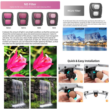 Filtro de lente de cámara Para Sunnylife, filtro: 3 en 1 CPL ND8 ND16 para DJI Air 3 — imagen 11