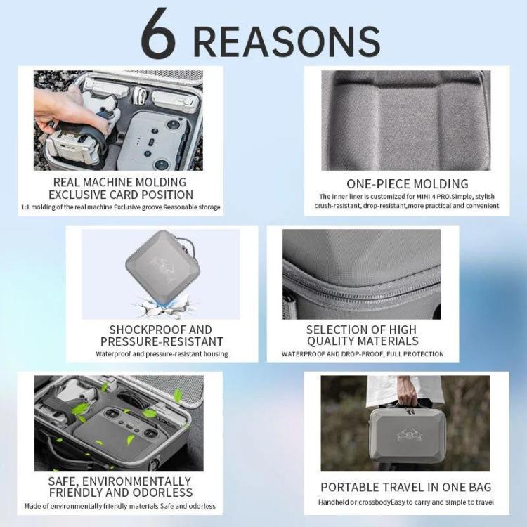 Bolso de almacenamiento de hombro N2 STARTRC Bolso de PU para DJI Mini 4 Pro (gris) — imagen 14