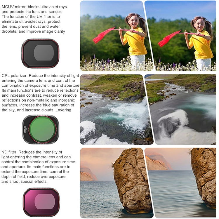 Filtro de lente de dron Para STARTRC, lente: CPL ND8/16/32/64/256 para DJI Mini 4 Pro — imagen 3
