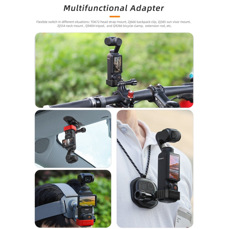 Soporte de expansión de metal Soporte de marco adaptador con tornillo para DJI Osmo Pocket 3 (negro) — imagen 9