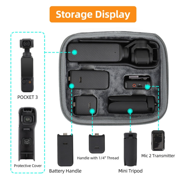 Bolsa Sunnylife caja de almacenamiento conjunto completo para DJI Mic 2 / Osmo Pocket 3 para DJI DJI Mic 2, DJI Osmo Pocket…
