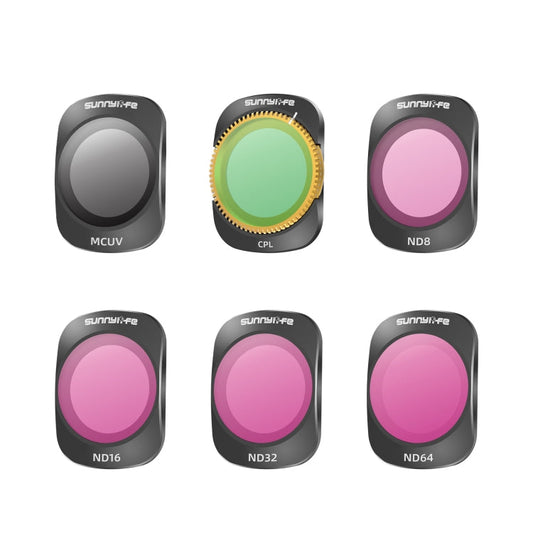 Filtro de lente de cámara Para Sunnylife, filtro: 6 en 1 UV CPL ND8-64 para DJI Osmo Pocket 3
