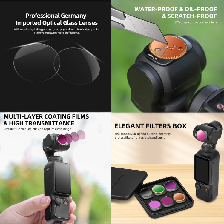 Filtro de lente de cámara Para Sunnylife, filtro: 4 en 1 ND8/16/32/64PL para DJI Osmo Pocket 3 — imagen 3