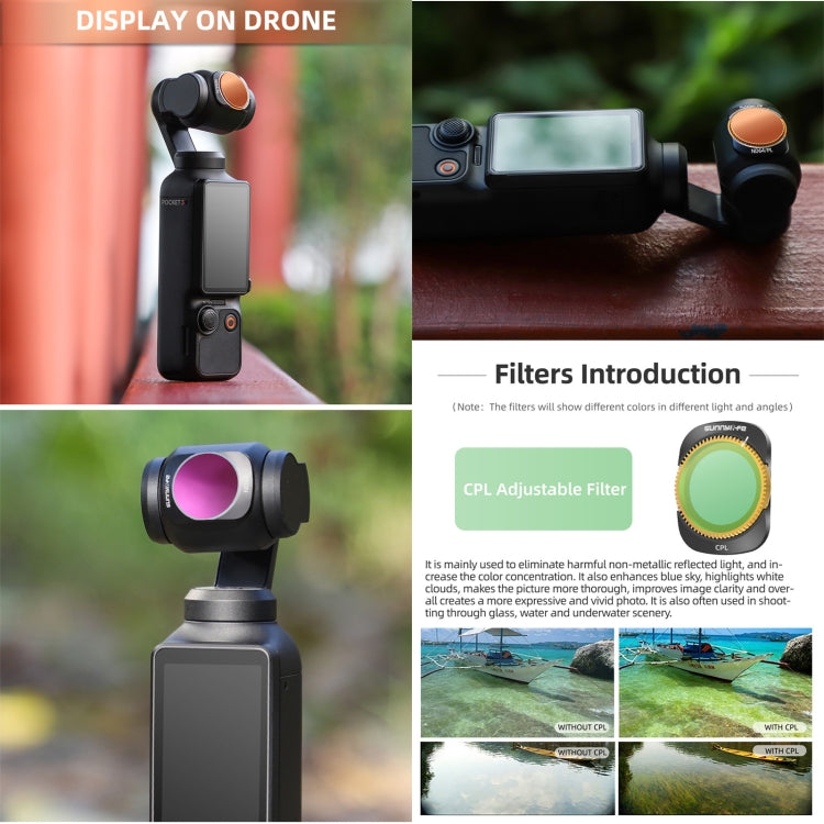 Filtro de lente de cámara Para Sunnylife, filtro: 3 en 1 ND16/64/256 para DJI Osmo Pocket 3 — imagen 6
