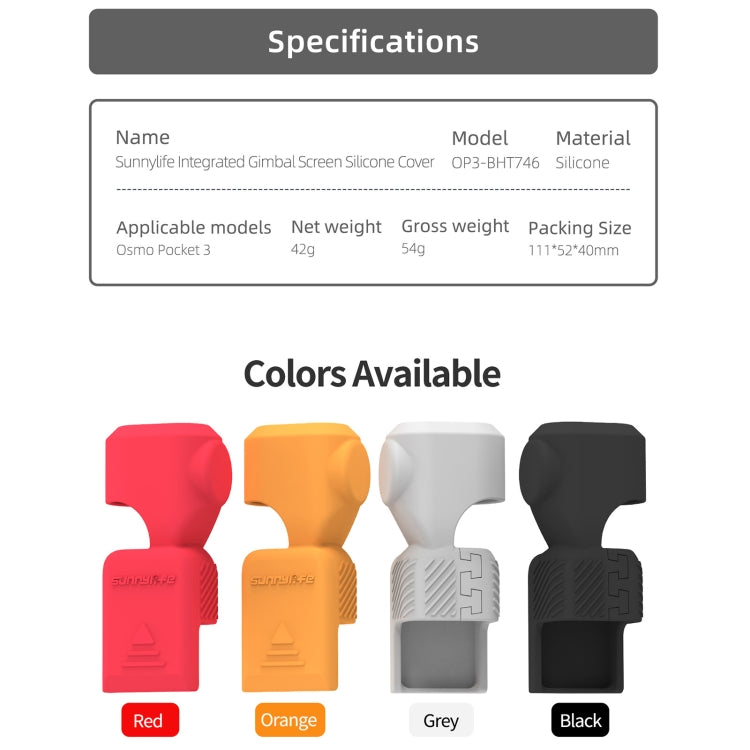 Funda Sunnylife OP3-BHT746 protectora de silicona para DJI Osmo Pocket 3 (naranja) — imagen 4