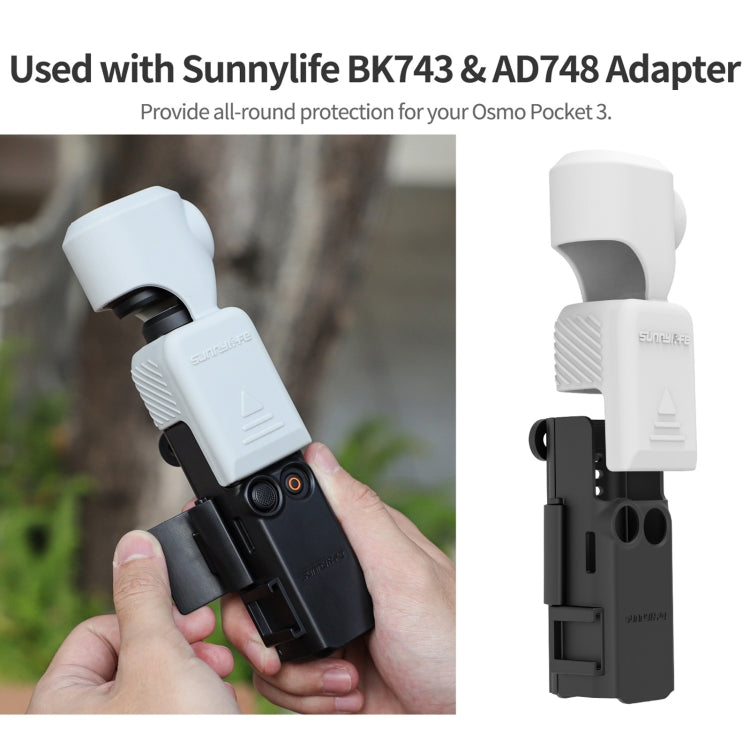 Funda Sunnylife OP3-BHT746 protectora de silicona para DJI Osmo Pocket 3 (gris blanco) — imagen 8