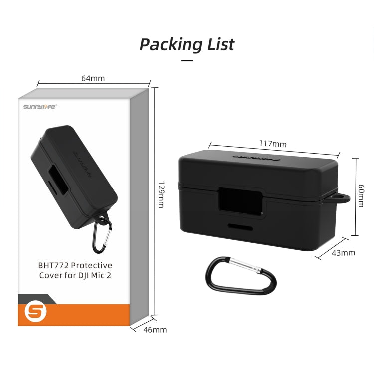 Estuche de carga Sunnylife BHT772 Micrófono inalámbrico Funda protectora suave a prueba de arañazos para DJI Mic 2 (negro) —…