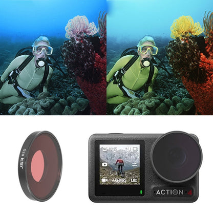 Filtro de lente de cámara con rosca JUNESTAR, filtro: filtro de buceo rojo para DJI Osmo Action 4