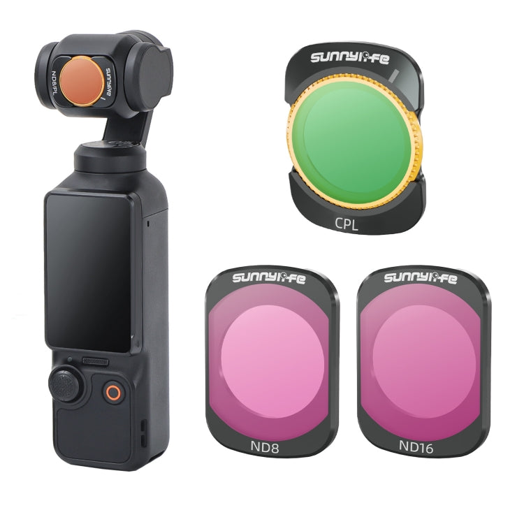 Filtro de lente para cámara Sunnylife, filtro: 3 en 1 CPL ND8 ND16 para DJI Osmo Pocket 3