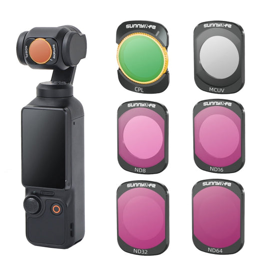 Filtro de lente para cámara Sunnylife, filtro: 6 en 1 UV CPL ND8-64 para DJI Osmo Pocket 3