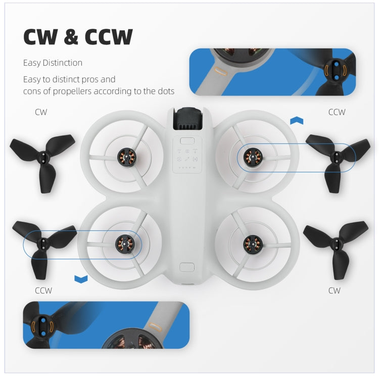 Hélice de 3 palas de color para dron Sunnylife 2016S, cantidad: 2 pares para DJI Neo (azul) — imagen 8
