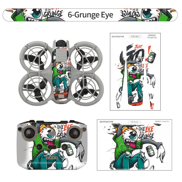 Adhesivo protector para el cuerpo del dron para DJI Neo (ojos grunge) — imagen 3