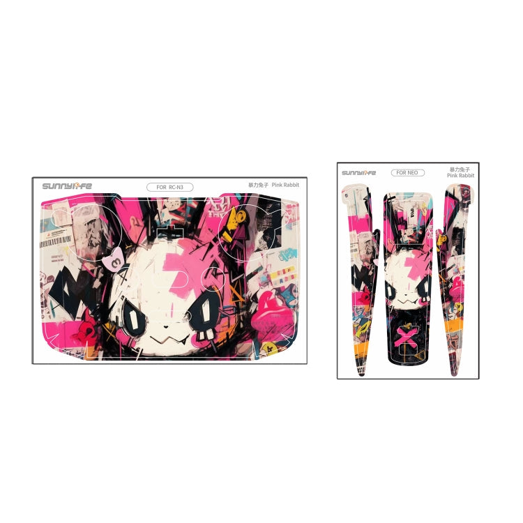 Adhesivo protector para el cuerpo del dron para DJI Neo (conejo rosa) — imagen 2