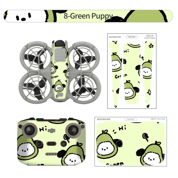 Adhesivo protector para el control remoto del cuerpo del dron para DJI Neo (cachorro verde) — imagen 3