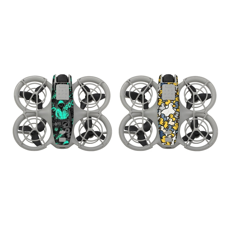 Pegatinas Combo de 2 protectoras para el cuerpo del dron (hombre con sombrero verde y patitos adorables) para DJI Neo