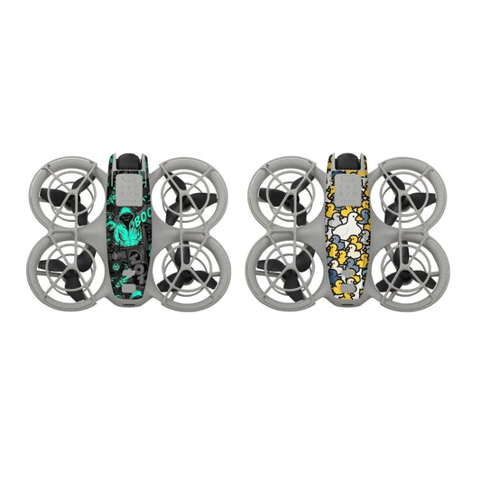 Pegatinas Combo de 2 protectoras para el cuerpo del dron (hombre con sombrero verde y patitos adorables) para DJI Neo
