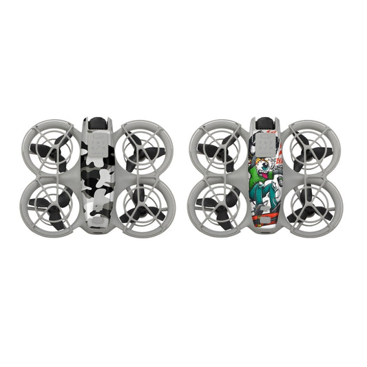 Pegatinas Combo de 2 protectoras para el cuerpo del dron para DJI Neo (camuflaje oscuro + ojos grunge)