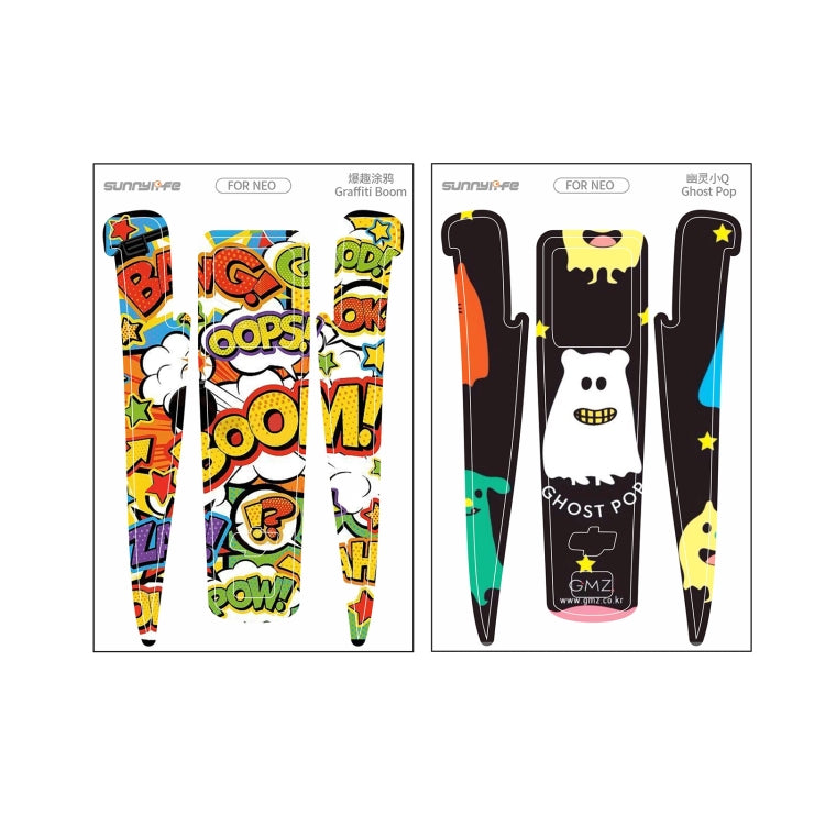 Pegatinas Combo de 2 protectoras para el cuerpo del dron para DJI Neo (graffiti Boom + Ghost Pop) — imagen 2