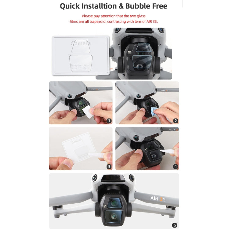 Lente de película de vidrio Protector de templado, cantidad: 1 juego para DJI Air 3S (transparente) — imagen 9