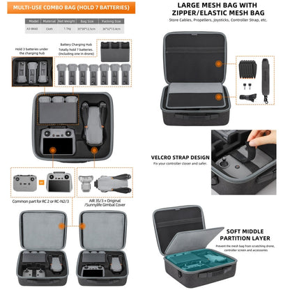Estuche de transporte, modelo: A3-B660 Bolsa para baterías para DJI Air 3S — imagen 7