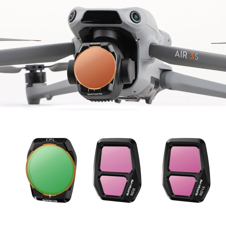 Filtro de lente para cámara Sunnylife, filtro: 3 en 1 CPL ND8 ND16 para DJI Air 3S