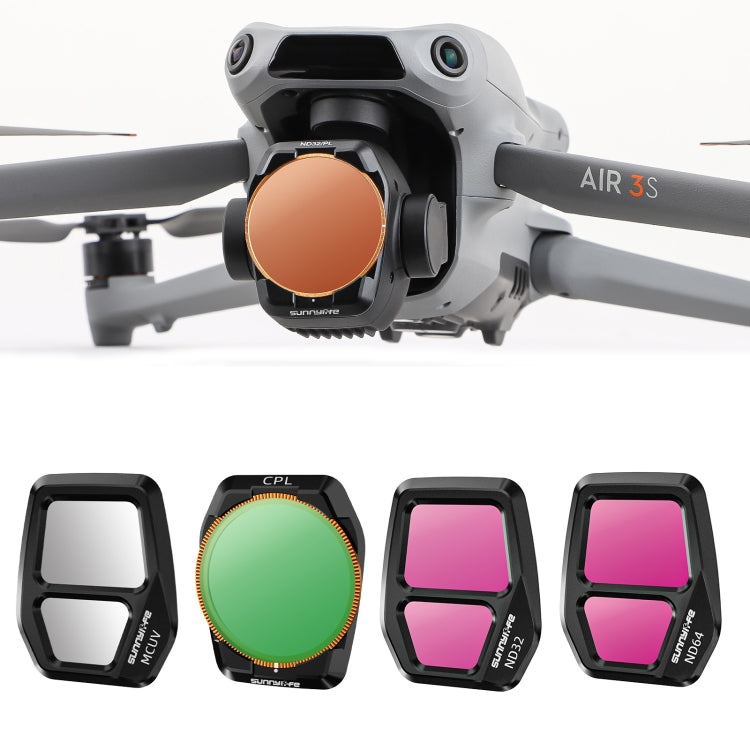 Filtro de lente para cámara Sunnylife, filtro: 4 en 1 UV CPL ND32 ND64 para DJI Air 3S