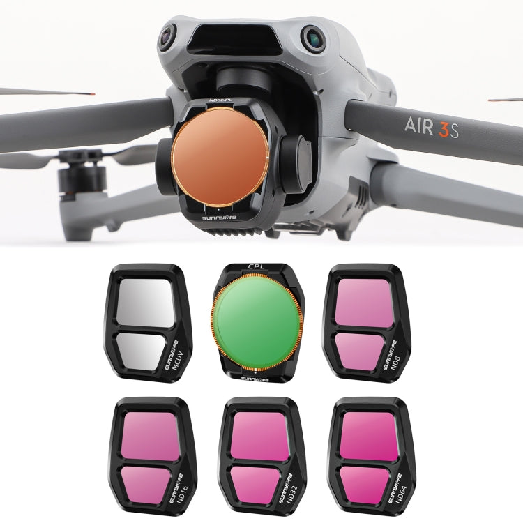 Filtro de lente para cámara Sunnylife, filtro: 6 en 1 UV CPL ND8-64 para DJI Air 3S